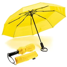 Regenschirm sturmfest - winddichter Doppel Baldachin Taschenschirm und Schirm Umbrella - Teflonbeschichtung, ergonomischer Griff und Auf-Zu-Automatik für Damen und Herren mit Tragehülle