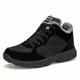 Winterschuhe Damen Herren Warm Gefüttert wasserdicht Winterschuhe Winter Outdoor Boots Wanderstiefel Stiefel Unisex - 6919 Schwarz 43EU