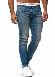 Designer Herren Jeans Hose Slim Fit Jeanshose Basic Stretch 613 Dirty Blue Used 32/32
