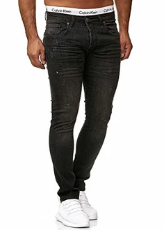 OneRedox Designer Herren Jeans Hose Basic Stretch 607 601 604 605 606 609 603 608 600JS Light Black