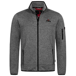Tacul Herren Jacke Fleece Strickjacke Grau Gr. L