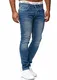 OneRedox Designer Herren Jeans Hose Slim Fit Jeanshose Basic Stretch 601 Old Blue Used 31/32