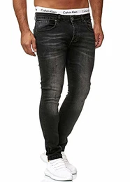 Designer Herren Jeans Hose Slim Fit Jeanshose Basic Stretch 604 Dirty Black Used 32/32