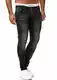 OneRedox Designer Herren Jeans Hose Slim Fit Jeanshose Basic Stretch 604 Dirty Black Used 32/32