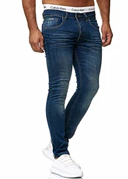 Designer Herren Jeans Hose Slim Fit Jeanshose Basic Stretch 608 Heavy Blue Used 32/32