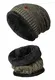 Indicode Herren Siracusa Winter-Set Mütze & Schal m. Fleecefutter (Teddyfleece)   Beanie Loop Strickmütze Strickschal Herrenmütze Herrenschal Wintermütze Winterschal f. Männer Brindle One Size