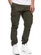 Indicode Herren Alex Cargohose aus Baumwolle mit 6 Taschen   Cargo Chino Hose f. Männer Forest M