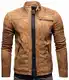 Crone Epic Herren Lederjacke Cleane Leichte Basic Jacke aus weichem Schafs-Leder (M, Vintage Braun (Wildleder))