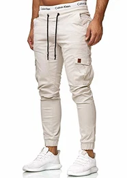 Herren Chino Pants Jeans Skinny Fit Modell 3301 (32/32, Altweiss)