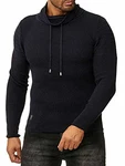 Red Bridge Herren Strickpullover Rollkragen Pullover Shoulder Lines Navy