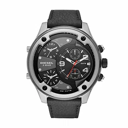 Herren Chronograph Quarz Uhr mit Leder Armband DZ7415