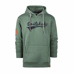 Spitzbub Herren Hoodie Pullover mit Kapuze Kapuzenpullover Sweatshirt Grün