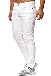 Jeans Herren Slim Fit Stretch Jeanshose Hose Denim 16533 (32/32, Weiß)