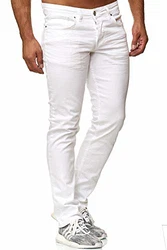 Tazzio Slim Fit Herren Styler Look Stretch Jeans Hose Denim Style 16533 Weiss