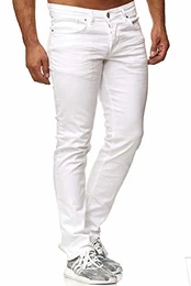 Slim Fit Herren Styler Look Stretch Jeans Hose Denim 16533 (32/32, Weiss)