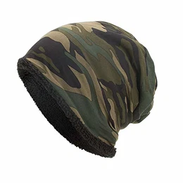 YWLINK Beanie MüTze Camouflage Woodland Mit Warmes Futter FüR Damen Herren MäDchen Jungen Hat Unisex One Size(Armeegrün)