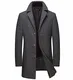 Mirecoo Herren warm Wollmantel Kurzmantel Winter Jacke Business- Gr. M, Grau 2