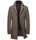 Mirecoo Herren warm Wollmantel Kurzmantel Winter Jacke Business- Gr. M, Kaffeebraun 2