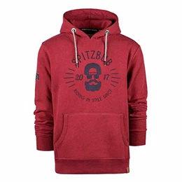 Herren Kapuzenpullover Hoodie Sweatshirt Pullover mit Kapuze, Rot, M