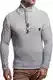 CARISMA Herren Pullover Strickpullover mit Schalkragen 7576, Grey, M