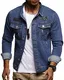 Leif Nelson Herren Jeans-Jacke mit Knopf Freizeitjacke Slim Fit Das Beste in Kleidung Männer LN9570; Größe M, Blau