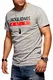JACK & JONES Herren T-Shirt Kurzarmshirt Top Print Shirt Casual Basic O-Neck (Medium, Light Grey Melange)