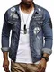 Leif Nelson Herren Jeans-Jacke mit Knopf Casual Freizeitjacke Slim Fit Männer-Übergangsjacke Stretch Langarm Das Beste in Kleidung Männer LN9540; Größe M, Blau