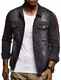 Leif Nelson Herren Jeansjacke mit Knopf Freizeitjacke Slim Fit Das Beste in Kleidung Männer LN9535; M, Schwarz