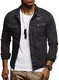 Leif Nelson Herren Jeansjacke mit Knopf Freizeitjacke Slim Fit Das Beste in Kleidung Männer LN9570; S, Schwarz