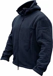 TACVASEN Herren Fleecejacke Military Outdoor Winddichte Jacke mit Kapuze Navy Blau