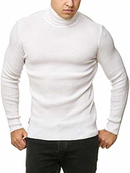 Red Bridge Herren Rollkragen Pullover Sweatshirt Strickpullover Weiß