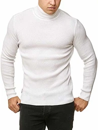 Red Bridge Herren Rollkragen Pullover Sweatshirt Strickpullover Weiß M