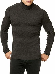 Red Bridge Herren Rollkragen Pullover Sweatshirt Strickpullover Anthrazit S