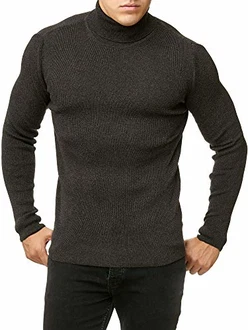 Red Bridge Herren Rollkragen Pullover Sweatshirt Strickpullover Anthrazit