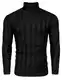 COOFANDY Herren Rollkragen Pullover Zopftmuster Strickpullover Basic Langarm Sweatshirt Feinstrick Sweater Slim Fit Männer Pullover Schwarz M