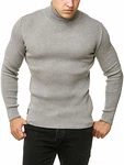 Red Bridge Herren Rollkragen Pullover Sweatshirt Strickpullover Grau