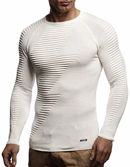 Leif Nelson Herren Strick-Pullover Rundhals-Ausschnitt Slim Fit LN1840 Leif Nelson Herren Strick-Pullover Rundhals-Ausschnitt Slim Fit LN1840