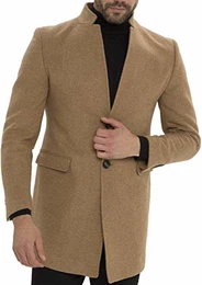 Classic Herren Mantel Stehkragen Business Outfit Wollmantel Mix