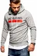 JACK & JONES Herren Hoodie Kapuzenpullover Sweatshirt Pullover Print Streetwear (Medium, Light Grey Melange)