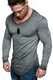 Amaci&Sons Oversize Herren Longsleeve Vintage Sweatshirt V-Neck Basic V-Ausschnitt Shirt 6096 Anthrazit Verwaschen M