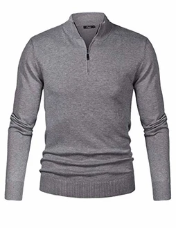 iClosam Herren Strickpullover Mit Stehkragen Und Reißverschluss