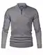 iClosam Herren Strickpullover Slim Fit Strick Pullover Mit Stehkragen Und Reißverschluss Grau Medium