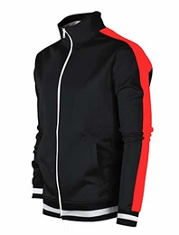 Hochwertige Herren-Trainingsjacke von Screenshotbrand, Hiphop-Stil, schlank, mit Seitenbänder - Schwarz - X-Groß