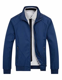 Herren Freizeitjacke mit Langen Ärmeln und Reißverschluss - Blau - Mittel