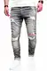 behype. Herren Destroyed Stretch Jeans-Hose Used Slim-Fit 80-2369 Grau W29/L32