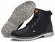 Putu Winterschuhe Herren Winterstiefel Gefüttert Männer Outdoor Boots Wasserdicht Trekking Winter Warm Stiefel Rutschfeste Schwarz 43 EU