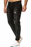 Red Bridge Herren Jeans Hose Regular-Fit Ripped Frayed Destroyed Schwarz