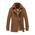 YOUTHUP Herren Wintermantel mit Stehkragen Braun