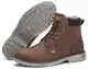 Putu Winterschuhe Herren Wasserdicht Warm Gefüttert Klassische Boots Outdoor rutschfest Kurzschaft Stiefel Braun 43 EU