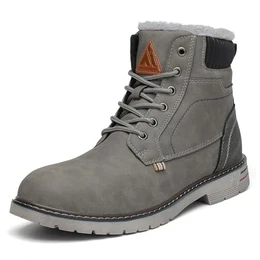 Herren Winterschuhe Warm Gefütterte Schneestiefel Wanderschuhe Wasserdicht rutschfeste Winter Boots für Outdoor Grau 41